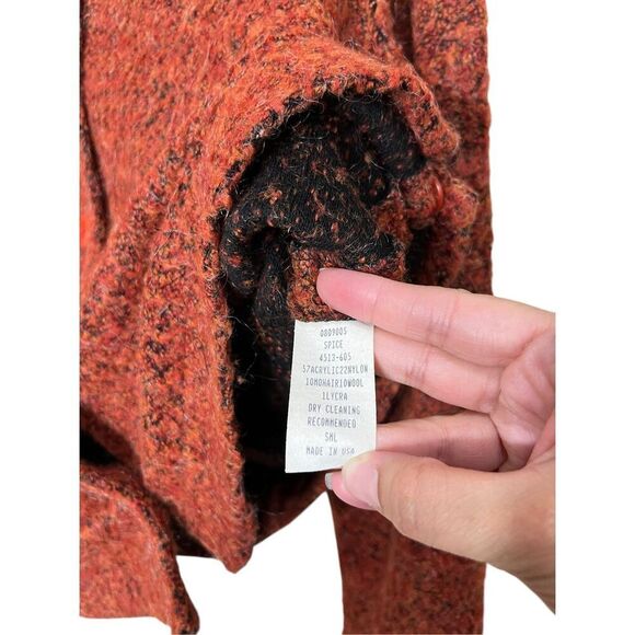 Kathleen Sommers Mohair Wool Blend Spice Orange Cardigan‎ Sweater Small - Picture 8 of 9